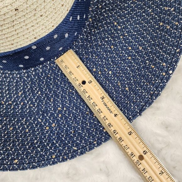 Navy Blue Wide Brim Floppy Sun Hat One Size - Picture 3 of 9